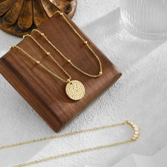 NEW 14K Gold plated Elegant Gold Layered Necklace